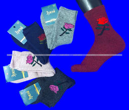 Цена за 12 пар. Зувей носки женские ангора внутри махра Роза