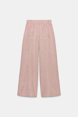 PANTAL?N CORD?N RAYAS CON LINO / Rosa - Zara фото 6