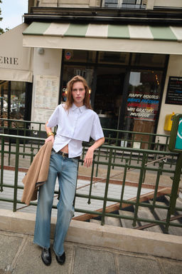 Z1975 MID-WAIST STRAIGHT BELTED JEANS - Zara фото 4
