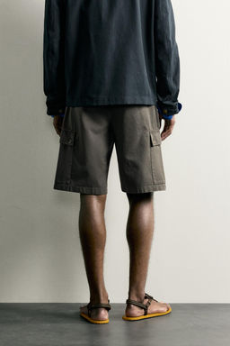 BERMUDA CARGO RELAXED FIT TRABILLAS / Khaki oscuro