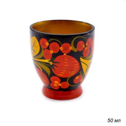 Стопка с хохломской росписью деревянная / 10047 /уп 1/ - Галеонтрейд фото 3