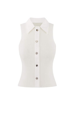 Ekru Gomlek Yaka Dokuma Garni Detayl? Fitted Triko Ince Bluz TWOSS26BZ00282 - Trendyolmilla фото 5