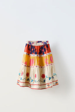 PRINTED SKIRT WITH EMBROIDERY - Zara фото 2