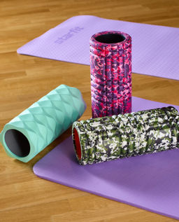 Ролик массажный STARFIT FA-507 EVA/PP, средняя жесткость, 32,5x12,5 cм, мятный/серый фото 7