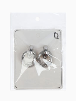 Серьги металл Фьюче круги плетения, цвет серебро