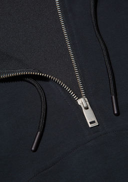 Kapusonlu Siyah Sweatshirt - Mavi фото 6