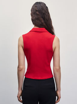 Трикотажный топ с вырезом / Zarina  фото 5