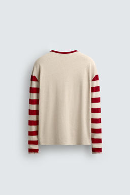 STRIPED CONTRAST T-SHIRT - Zara фото 8