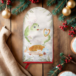 Варежка-прихватка новогодняя Этель "Хозяюшка" 15х28см,саржа, 100% хл, ватин 250г/м2