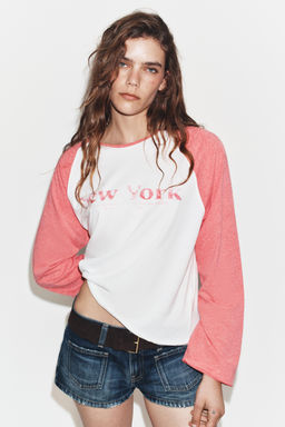 CAMISETA FLAM? MANGA RANGL?N / Blanco