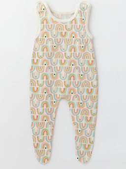 Полукомбинезон со следом из хлопковой кулирки, синий/радуга - Lesi kids фото 6