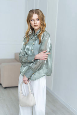 Блузка Стилва (оливковый) - Nadi bordo фото 8