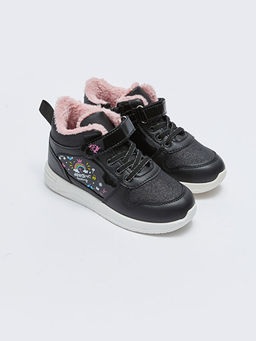 Bask?l? C?rt C?rt ve Fermuar Kapamal? K?z ?ocuk Bot