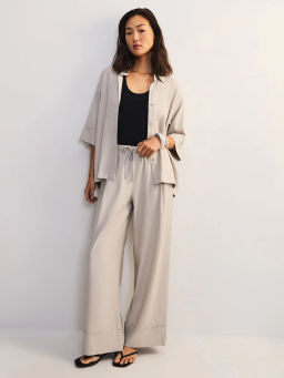 Льняные брюки с эластичным поясом ZR2605012102-36 / Zarina