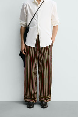 LIMITED EDITION VELVET CONTRAST STRIPED TROUSERS - Zara фото 2