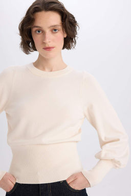 Regular Fit Bisiklet Yaka Basic Duz Triko Kazak - Defacto фото 5