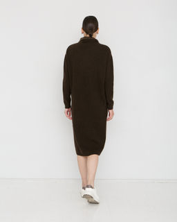 Платье из пуха яка 13132 темно-коричневое