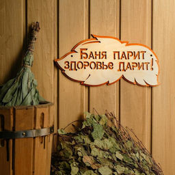 Табличка для бани и сауны "Баня парит, здоровье дарит!", 30×16 см, деревянная, «Добропаровъ»