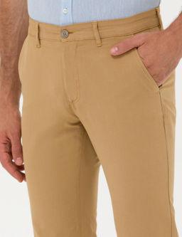 Брюки из льняной ткани приталенного кроя цвета Camel - Cacharel фото 5