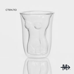 Стакан Magistro «Женская фигура», 150 мл, с двойными стенками, 8×11 см, стекло, прозрачный