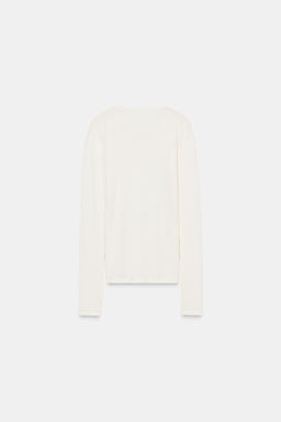 LONG SLEEVE T-SHIRT WITH WOOL - Zara фото 4
