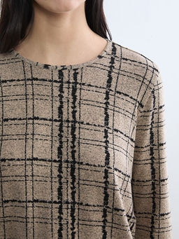 Bisiklet Yaka Desenli Bluz