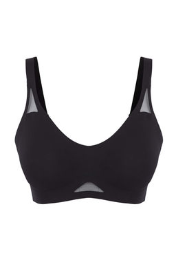 Siyah Dikissiz Lazer Kesim Gorunmez/Hayalet Balensiz Atma Kap Bralette Sutyen THMAW26SU00014