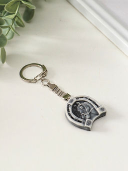 Брелок "Подкова с головой лошади" 3 см