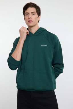 TRENDYOL MAN Bej Unisex Oversize/Genis Kesim Reglan Kol Sloganl? Kapusonlu Sweatshirt TMNAW25SW00156 - Trendyolmilla фото 4