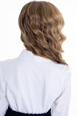 Белая школьная блуза Mooriposh, модель 06116  фото 4