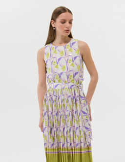 Ye_il Ku_ak Detayl_ Pileli Midi Elbise - Pierre cardin фото 2