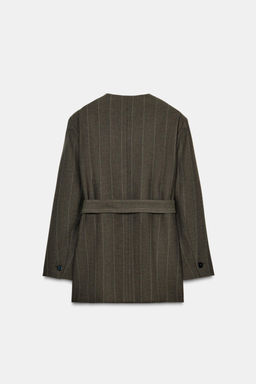 STRIPED BELTED BLAZER ZW COLLECTION - Zara фото 8