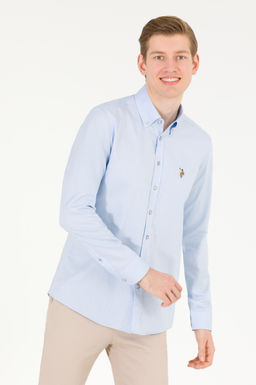 Рубашка мужская голубая Uzunkol Basic