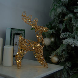 ULD-M2430-030/STB/3AA WARM WHITE IP20 GOLDEN DEER Фигура светодиодная каркасная Золотой олень, на батарейках 3АА (не в/к), 24х30см, 30 светодиодов. Теплый белый свет. Провод прозрачный. TM Uniel