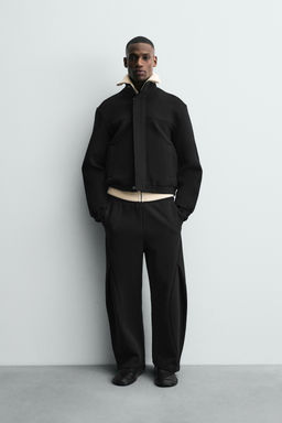 NEOPRENE-EFFECT BOXY FIT JACKET