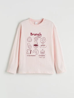 Bask?l? Bisiklet Yaka K?z ?ocuk Pijama Tak?m