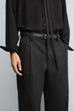 STRIPED TEXTURED CHINO TROUSERS - Zara фото 6