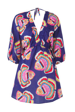 TRENDYOLMILLA K?rm?z? Mini Dokuma Balon Kollu %100 Pamuk Plaj Elbisesi TBESS25EL00082  фото 5