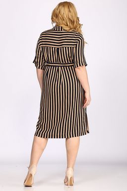 Платье-рубашка в полоску женское - Almond фото 5