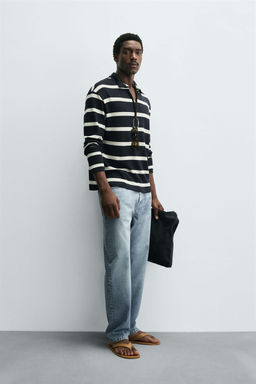STRIPED JACQUARD POLO SHIRT - Zara фото 4