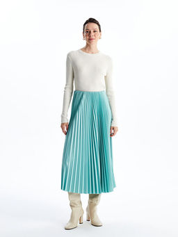 Beli Lastikli Kad?n Pileli Etek