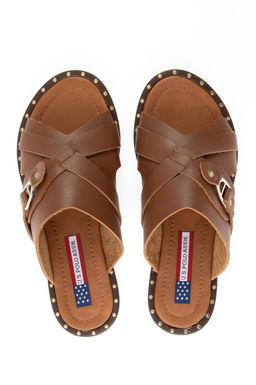 U. S. Polo Assn Женские светло-коричневые тапочки