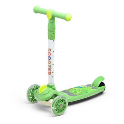 Самокат 3-х кол., зеленый, PU, в коробке