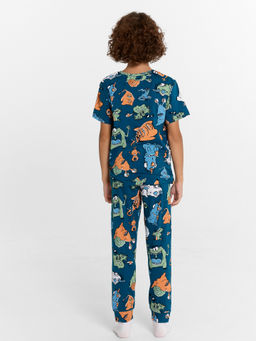 Комплект для мальчиков (футболка, брюки) синий с монстриками - Mark formelle фото 3