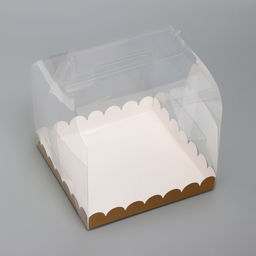 PVC Коробка для торта, прозрачная, 20×20×15 см