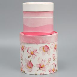 Набор шляпных коробок 2 в 1 With love, 13 х 13, 16 х 16 см - Дарите счастье фото 2