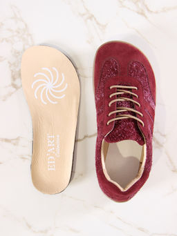 Кеды босоногие натуральная замша бордовые 184.natabr.Бордовая замша+бордовый джангл/Кожа