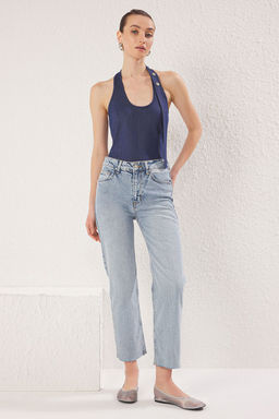 Ac?k Mavi Normal Bel Duz Kesim Comfort Straight Jeans TWOSS25JE00097 - Trendyolmilla фото 2