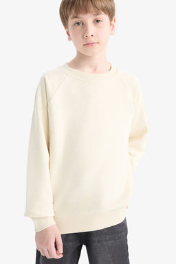 Bisiklet Yaka Basic D_z Okul Sweatshirt Erkek _ocuk