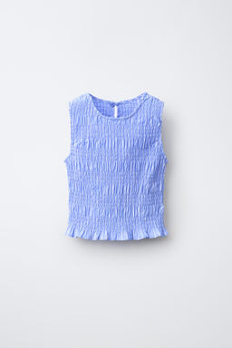 PACK CAMISA Y TOP FRUNCIDO RAYAS Y APLIQUE LENTEJUELAS / Azul - Zara фото 4